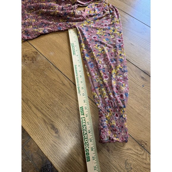 LuLu's Women Blouse Size Small Floral Crop Top Long Sleeve Stretch Sexy Party - Picture 7 of 10